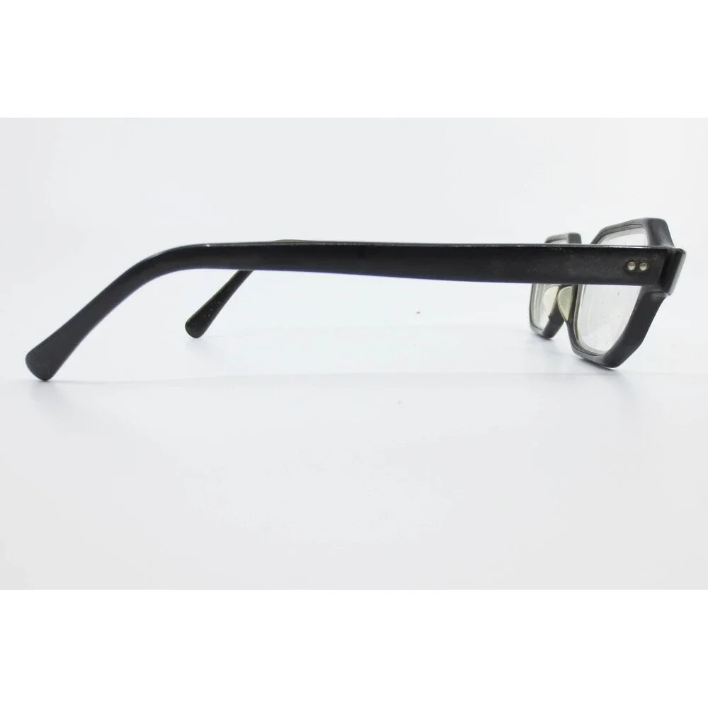 Vintage American Optical Black Geometric Hexagon Eyeglasses Frames 35553